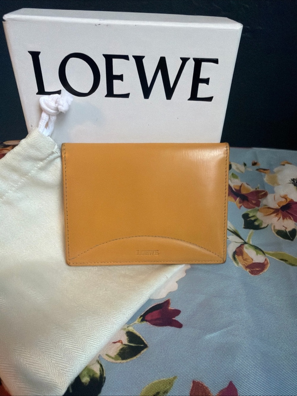 Loewe Mustard Leather Compact cardholder